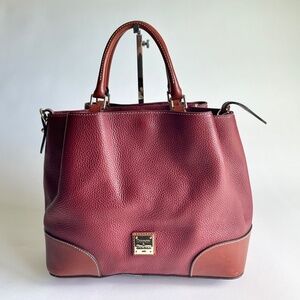 Dooney & Bourke Burgundy Tan Genuine Leather Handbag